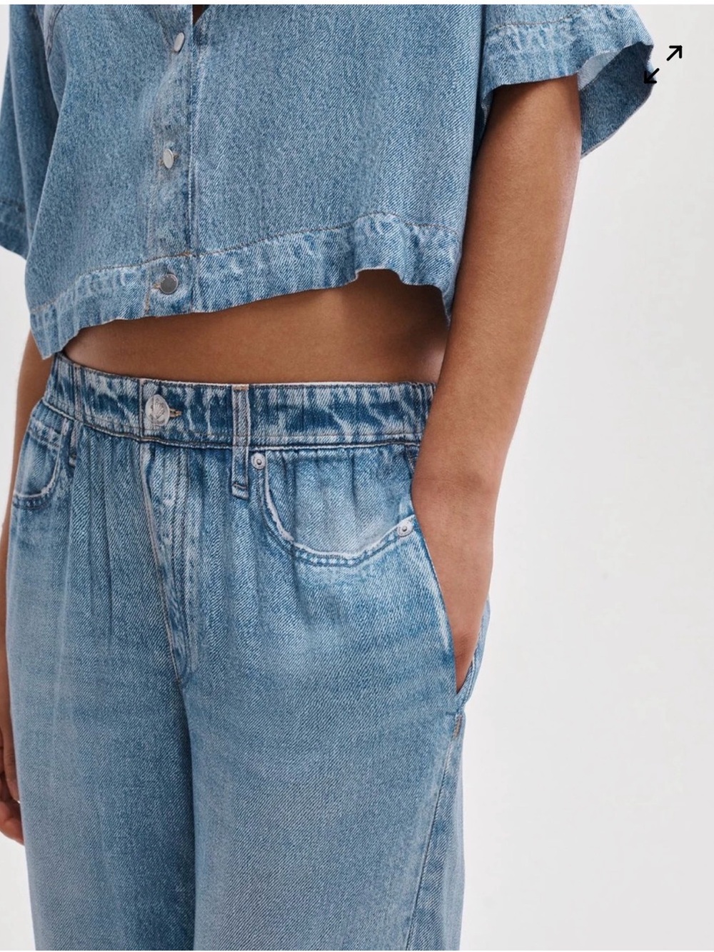 rag & bone Light Wash Wide Leg Jeans - Picture 3 of 8